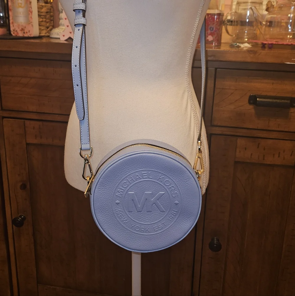 Michael Kors Light Blue Round Crossbody Bag - Picture 3 of 8
